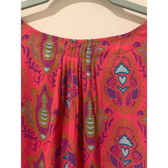 Violet & Claire Sleeveless Top Womens Size Medium Orange Pink Abstract Artsy - Picture 6 of 8